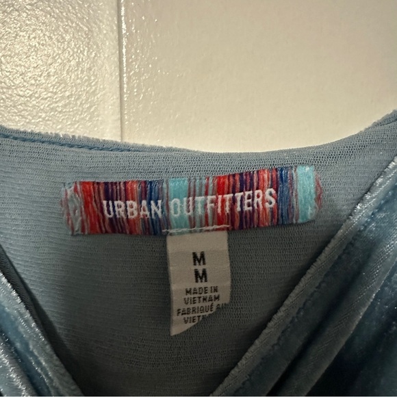 Urban Outfitters Genivieve Velvet Corset Mini Dress in Sky Blue Size Medium - Picture 5 of 10